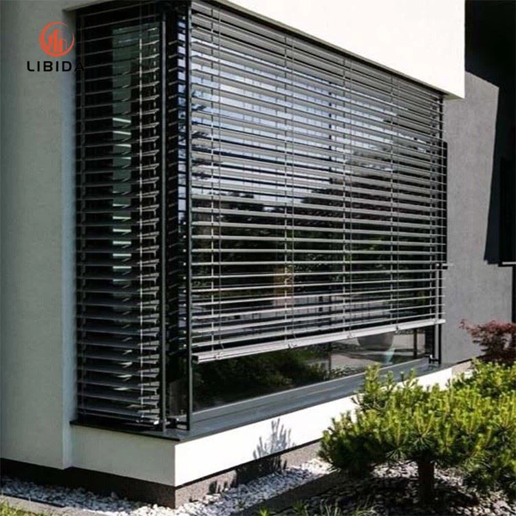 Aluminum Windows Customized Aluminum Louvers On Poolhouse Fixed Aluminum Shutters Gate Waterproof price